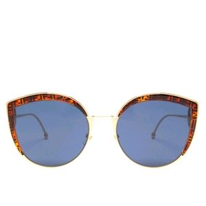 F is Fendi oversized cat-eye metal sunglasses
